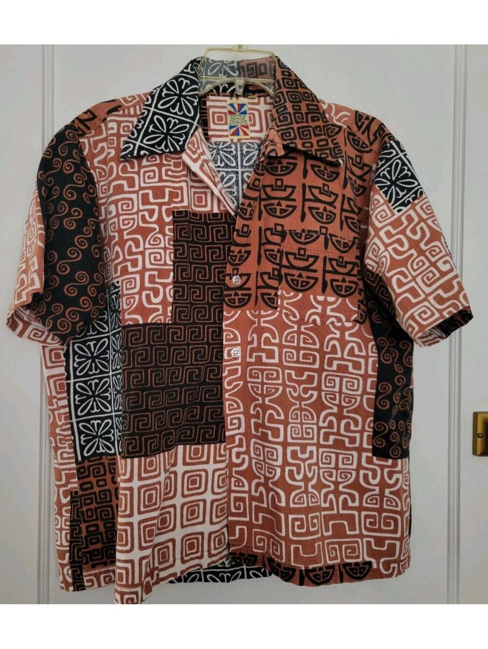 VTG MCM Tiki Shirt Men’s Large 50s 60s Hawaiian Button Down Aloha Collectible